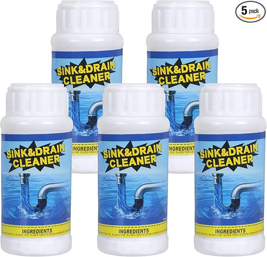 Powerful Sink Drain Cleaner - Fast Foaming Pipeline Dredging Agent for Kitchen Sink,Bathroom & Shower,Toilet Pipes (5pcs, sky blue)