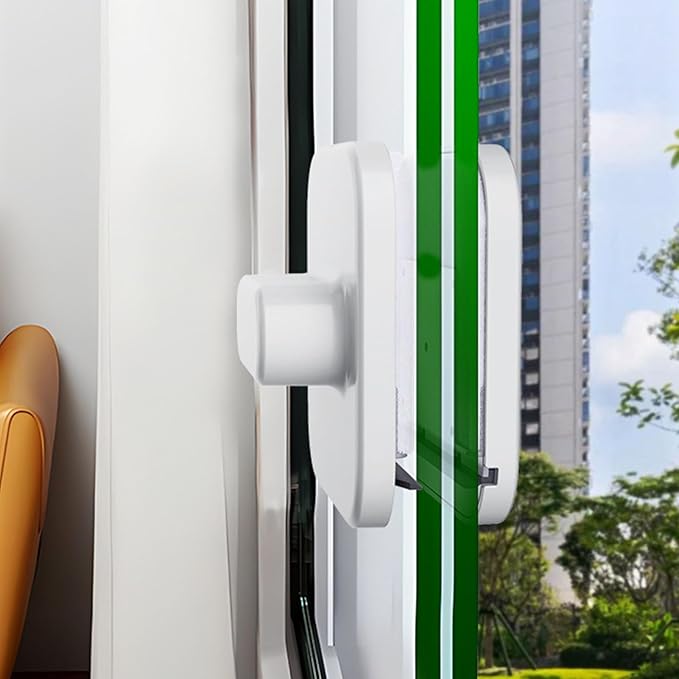 Yosoo Powerful Dual Sided Magnets, Adjustable Magnetic Window Cleaner for 3-10mm Glass, Ultra Fine Fiber Cloths with Silicone Squeegees, Safe Wrist Strap and Compact Design (D0310 (3-10mm))