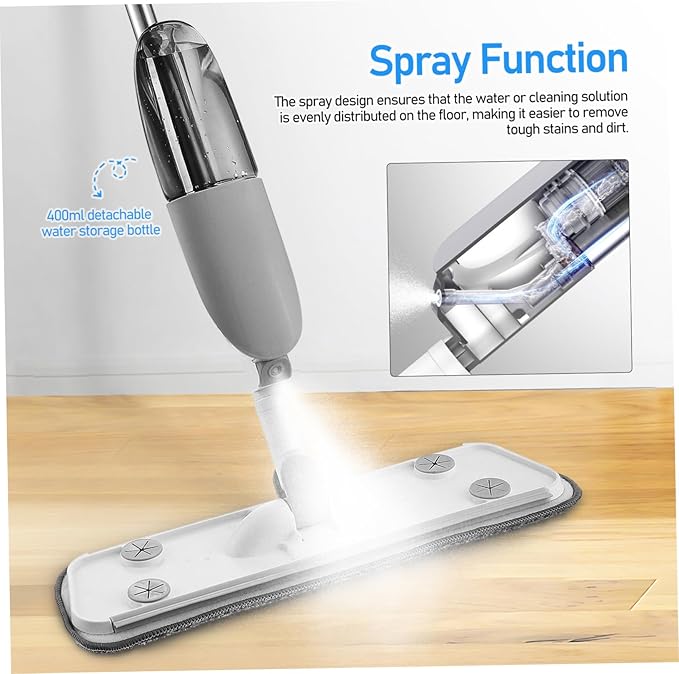 Wet Dry Microfiber Mop with Water Tank Versatile Spray Mop for Hardwood and Tile Floors Rotating for Easy Cleaning Corners and Tight Spaces Includes Reusable Washable Pads