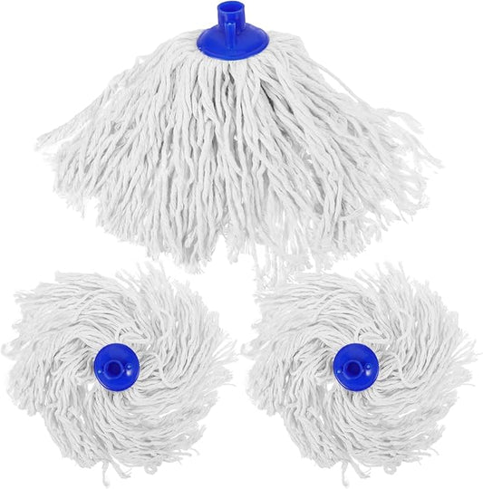 Baluue 3pcs Reusable Mop Head Replacement Washable Cleaning Mop Heads for Easy Compatible with Various Surfaces Strong Water Absorption Quick-Dry Design