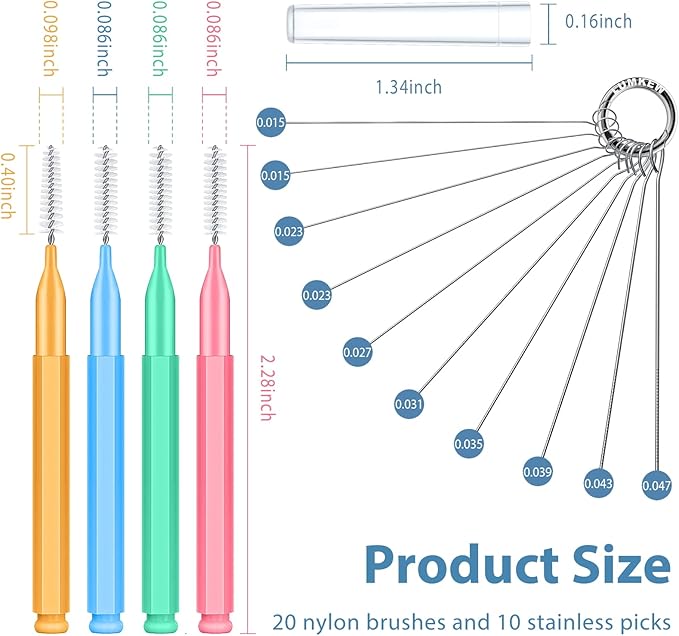 Lumkew Multiszie Shower Head Cleaner Tool, Shower Head Cleaning Brush for Small Hole Nozzle with Storage Boxes, Showerhead Cleaner Picks Unclogger for Household Bathroom, 30 Pcs