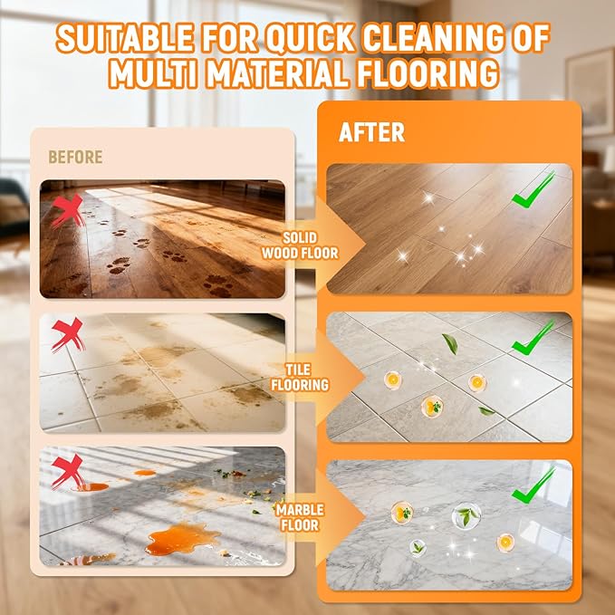 82 FL OZ/2.42 L Sweet Orange Scent Floor Cleaning Solution Compatible with Roborock Robot Vacuum (Qrevo/Q7/Q10/Saros 10R/F25), Floor Cleaner for All Robot Vacuums & Cordless Wet Dry Vacuum