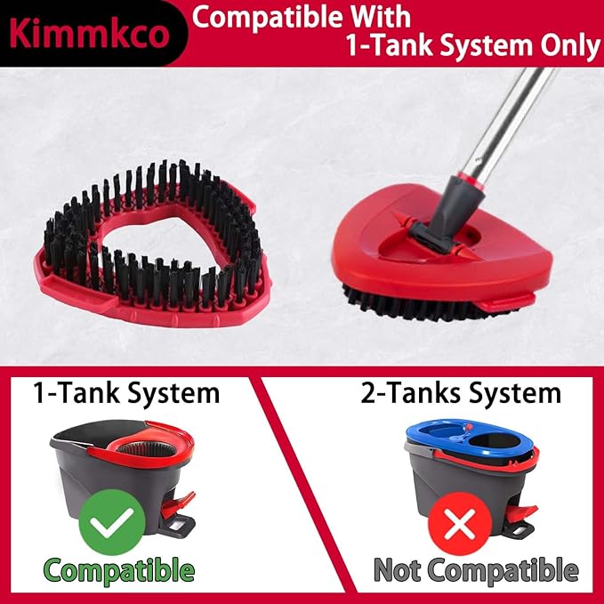 Spin Mop Replace Head Base Scrub Brush Mop Head Compatible with O Cedar EasyWring 1 Tank System, Shower Floor Scrubber, Hard Bristle Cleaning Brush for Kitchen Bathroom Tile Hard Floor