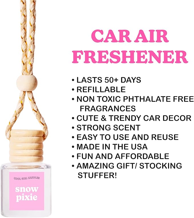 COOLGIRLCANDLES Tobacco Vanille Car Hanging Fragrance Oil Diffuser for Essential Oils, Long Lasting Car Diffuser Bottle