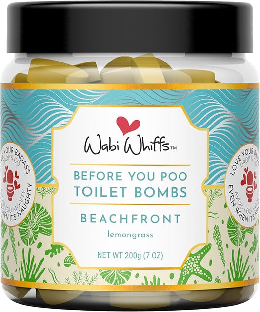Fizzing Toilet Bombs – Beach Front | Natural Bathroom Deodorizer | Odor Eliminator Tablets For Freshness & Cleanliness | Eco-Friendly Septic Safe Tablets | 60 Count |