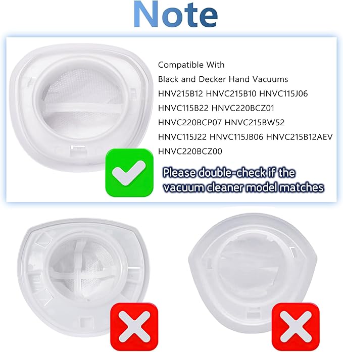 4 Pack HNVCF10 Filter Replacement for Black and Decker Dustbuster Hand Vacuum HNVC220BCZ01, HNVC215B10, HNVC215B12, HNVC115B22, HNVC220BCP07, HNVC115J06, HNVC115J22, HNVC115JB06, HNVC220BCZ00