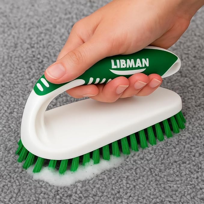 LIBMAN Scrub Brush - Heavy Duty Cleaning Brush with Strong Bristles - 3 pk Durable Scrub Brushes for Cleaning Bathroom, Kitchen, Floor, Shower, Sink, Tub, Carpet - All Purpose