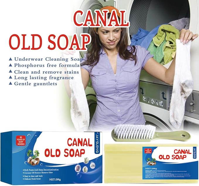 Grand Underwear Cleaning,Canal Old Soap with Brush,Laundry Bars Grand, underwear cleaning, canal old soap long lasting fragrance (2pcs)