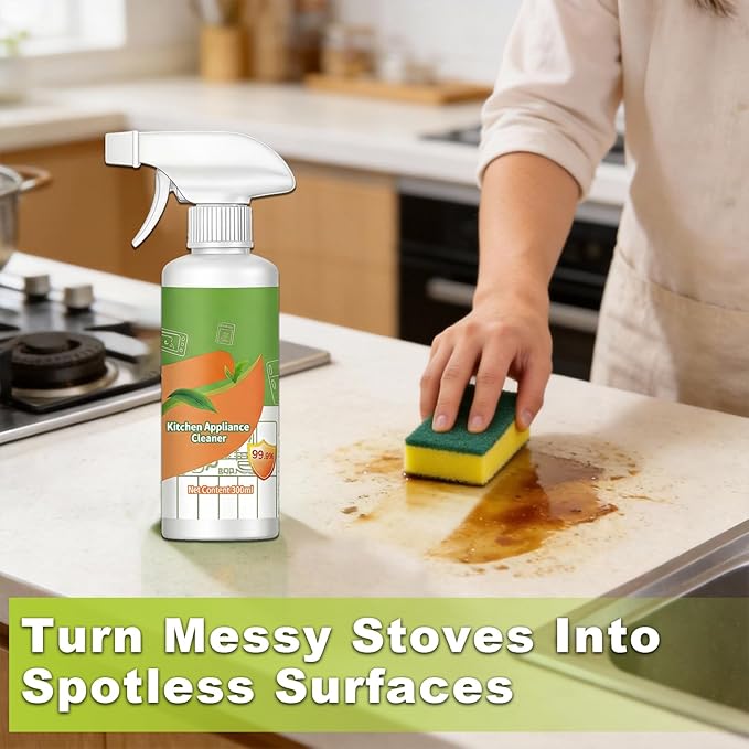 Charunee 2 PCS Natural Formula to Household Appliances, Multi-Purpose Stove Cleaner, Effective & Convenient Handheld Cleaner for Hood, Oven & Household Appliances