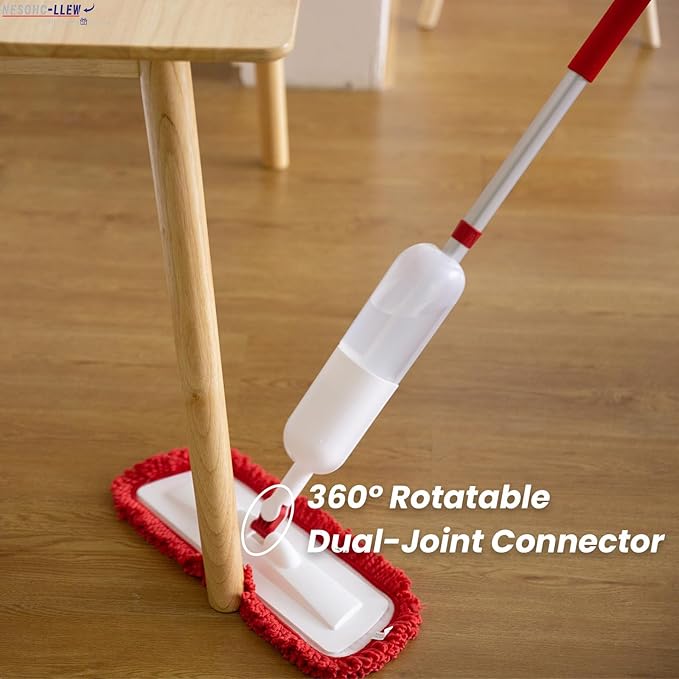 Spray Mop for Floor Cleaning with 2 Microfiber Pads Featuring Tassel Edges, Lightweight Aluminum Handle, and Even Spray Nozzle for Efficient Cleaning