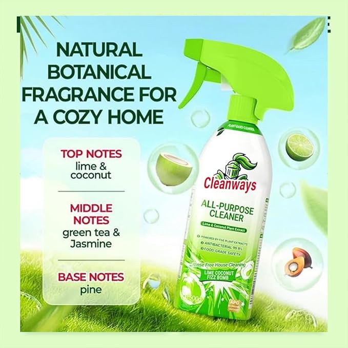 Cleanways All Purpose Cleaner, Multi-purpose Cleaner Suitable for Refrigerators, Microwave Ovens, And Rice Cookers, Easy Home Cleaning with No Rinsing Required, Fresh Fragrance (1PCS)