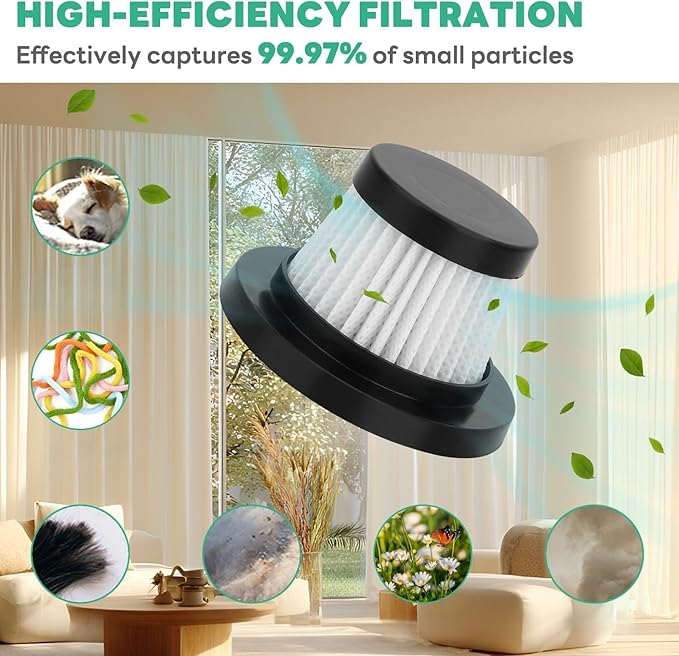 Vacuum Filters Replacement: for Vacuum Cleaner as Seen on TV, Washable Hepa Filter for Compact Cordless Vacuum, High Efficiency Filters for Vac (12 Pack)