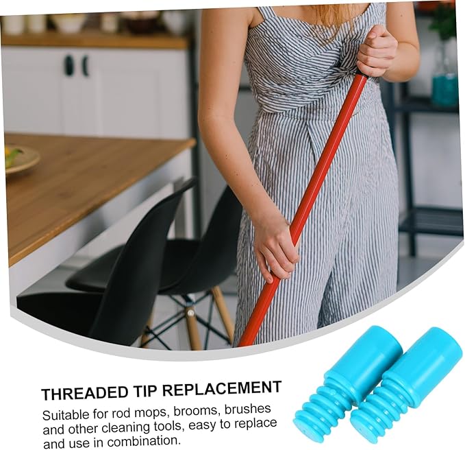 2pcs Threaded Adapter for Pole Replacement Extension Pole Adapter Threaded Tip for Mop