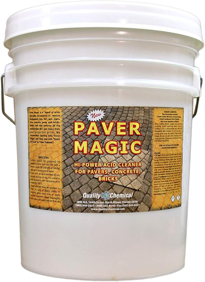 Quality Chemical Paver Magic - High Power Concrete, Brick and Paver Cleaner - Outdoor Stain Remover - 640 oz (Pack of 1)