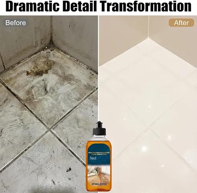 5 in 1 Floor Cleaner, 2026 New Fast-Drying Fragrance Cleaning Care Solution 5 In 1, Multi-Surface Floor Cleaner, Dual-Action Stain and Odor Remover, Restore Hardwood FloorShine (1PCS)