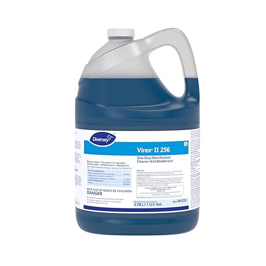 VIREX Diversey II 256 04332. Liquid Disinfectant Cleaner and Deodorant, Hospital Grade Floor Cleaner with Mint Scent, Concentrate, 1-Gallon