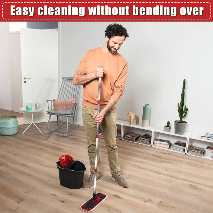 SHUESS 2 Pack Spin Mop Replacement Handle 4 Section 30 to 58 Inch Mop Replacement Stick Compatible with O-Cedar Spin Mop, Suitable for Microfiber Mop & Angle Broom (Mop Head& Base not Include)
