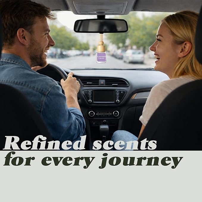 Car Air Freshener - Pack of 2 Hanging Car Air Diffuser - 0.27FL OZ/8ML Odor Eliminator - 60 Days Long Lasting Essential Oil Diffuser - Cars Accessories for Men & Women