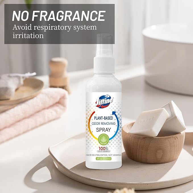 Odor Eliminator & Air Freshener Spray, 4 oz Portable Deodorizer, Natural Plant-Based Formula for Furniture, Shoes, pets, carpets, cars, clothes（unscented