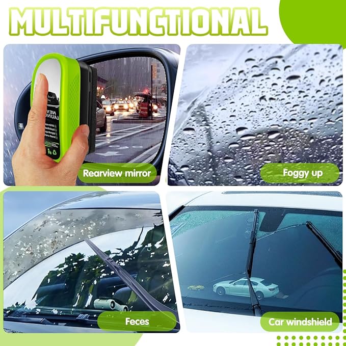 Windshield Cleaner, Windshield Cleaner, Glass Cleaner with Anti-Rain & Anti-Fog Coating,Oil Film Brush for Car Windows & Glass, Perfect Visibility at All Times (1, Green)