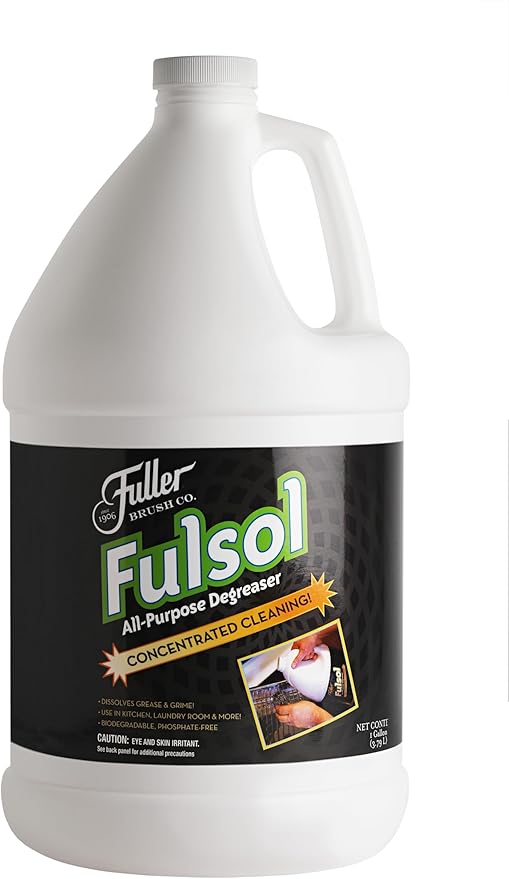 Fuller Brush Fulsol Heavy-Duty Degreaser 2 Gallons – Concentrated All-Purpose Cleaner – Cuts Grease, Grime, Oil & Stains on Tile, Glass, Laundry, Grills – Lemon Scent (Makes 120 Gallons)