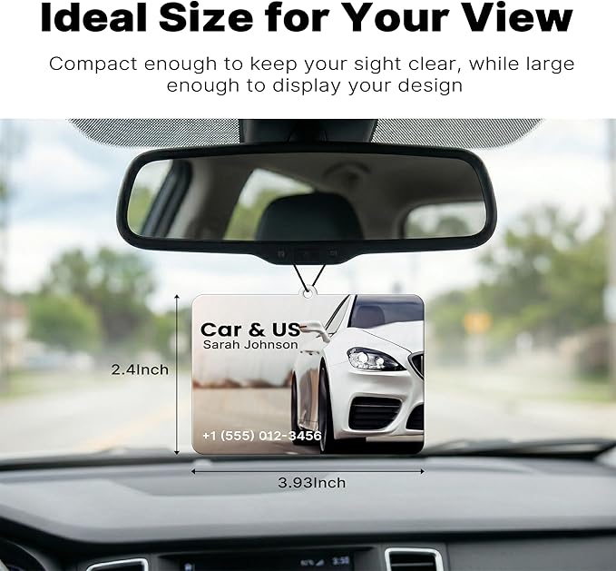 50/100Pcs Custom Logo Car Bulk Air Fresheners, Wholesale Custom Double-Sided Car Air Fresheners with Photo Text Logo, Suitable for Truck and Car Drivers, as Well as Business Logos (50 Horizontal)