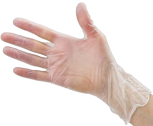 CARE PLUS Latex-Free Vinyl Gloves Clear Small Size 100 Count | Heavy Duty, Non-Sterile, Powder-Free, Rubber | Food Prep, Kitchen & Cleaning Gloves, Ideal for Professional Use