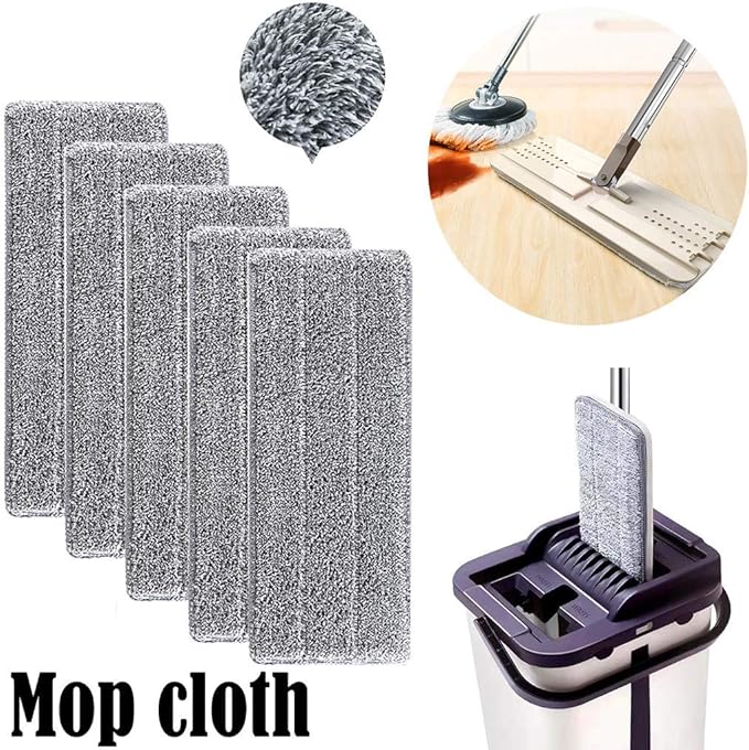 2 Pack Reusable Microfiber Mop Pads, Spray Mop Replacement Heads, Wet/Dry Mops Pads Refills, Washable, Household Cleaning Supplies, for Multi-Surfaces Floor Cleaning