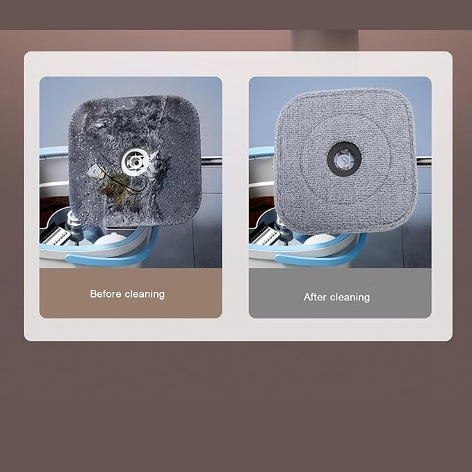 Spin Mop and Bucket Set with Self Separation Dirty and Clean Water System 360° Rotating Self Wringing Square Mop for Home