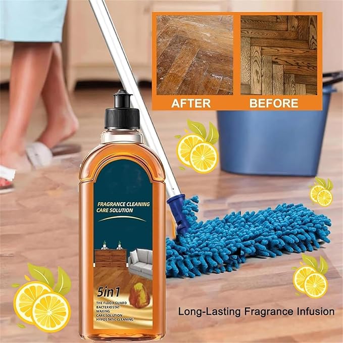 Spainho Floor Cleaner, 5 in 1 FloorCleaner, Fragrance Cleaning Care Solution, Dual-Action Stain Remover and Natural Shine, for Hardwood Floors,Bathroom, & Kitchen (2 Pack)