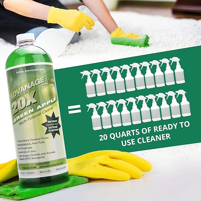 ADVANAGE 20X Multi-Purpose Cleaner Green Apple 2 Pack - Manufacturer Direct - 20X is Our Newest Formula!