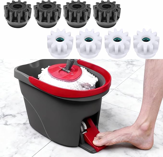 4PCS Pedal Bearing Replacement Compatible with O-Cedar Easywring, Fit 90% Rotation Mop Bucket on The Market (Black)