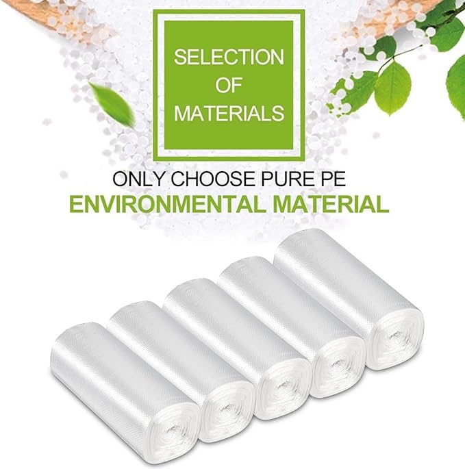 Tebery 200 Counts 4 Gallon Clear Small Garbage Bags Trash Bags, Wastebasket Bin Liners for Bathroom Bedroom Office Trash Can, 4 Rolls