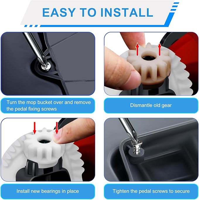 8pcs Spin Bucket Mop Replacement, Spin Mop Replacement Parts Mop Pedal Broom Spin Replacement for O-Cedar, Vileda and More Rotation Mop