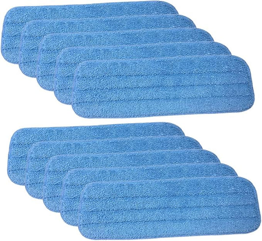 VALICLUD 10pcs Microfiber Mop Replacement Pads Washable Mop Cloth Refills Blue Wet Mopping Cloths for Hardwood Tile Floor Cleaning Household Use
