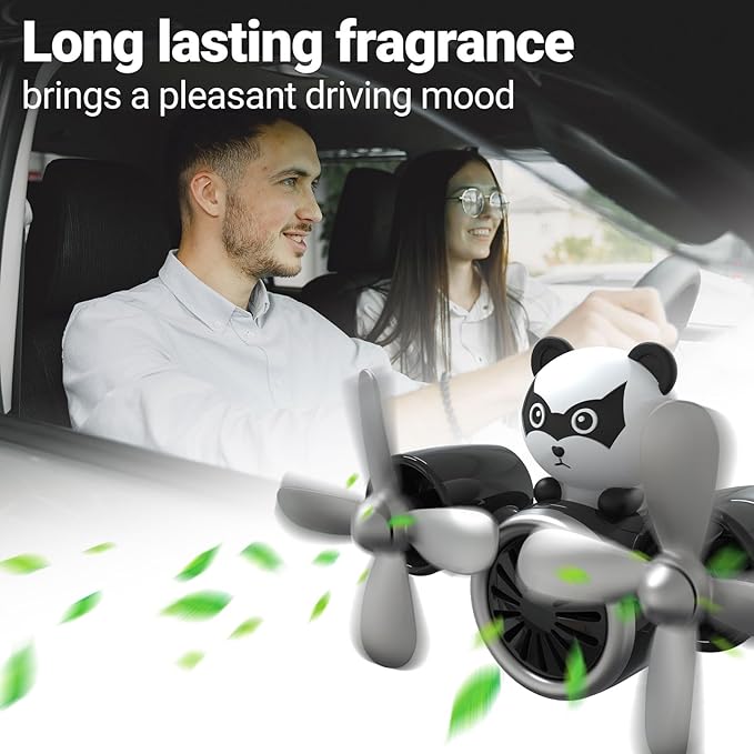 Car Air Freshener Pilot Twin Rotating Propeller, Cute Auto Fan Diffuser Air Outlet Car Vent Clip Fresheners, in-vehicle Fun Rotating Accessories Automotive Air Fresheners Decoration