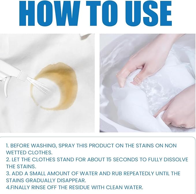 Clothing Emulsifier Stain Remover,300ml Non Ionic Emulsifier Clothing Cleaner,Powerful Clean Shop Clothings Emulsifiers,for Grease, Oil, Food On Clothes And Shoes (1p'c's)