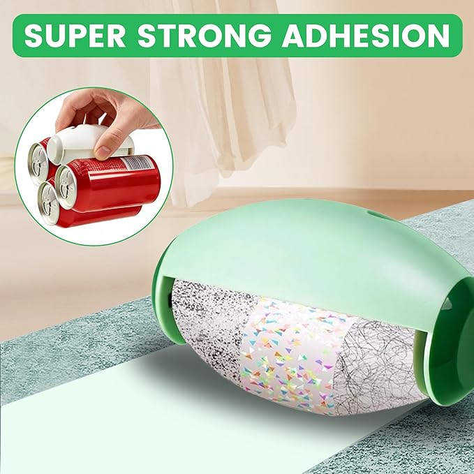 Reusable Silicone Lint Roller, 2026 New Mini Washable Travel Size Cat Dog Pet Hair Roller Ball, Portable Sticky Remover Fabric Cleaner for Clothes Sofas Dust (Green)