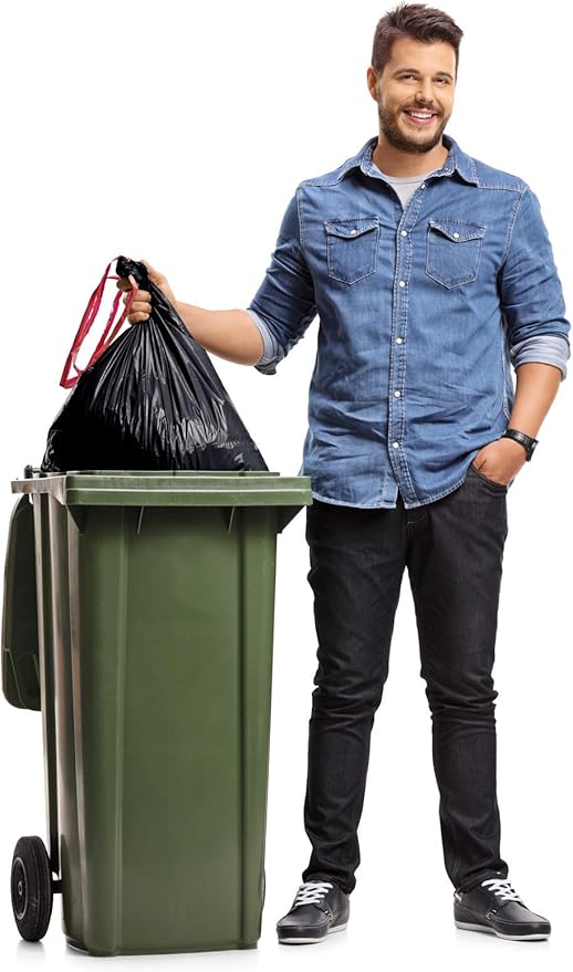 Reli. 39 Gallon Trash Bags Drawstring (200 Count Bulk) Large 39 Gallon Heavy Duty Drawstring Trash Bags - Black Garbage 39Gal Capacity, Lawn Leaf (39Gal)
