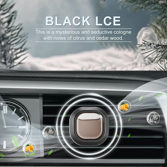 JUSTTOP Crystal Ice Scent Car Air Freshener Clip,6PK,Provides Long Lasting Fragrance Holding for Over 180 Days,Car Accessories for Men or Women