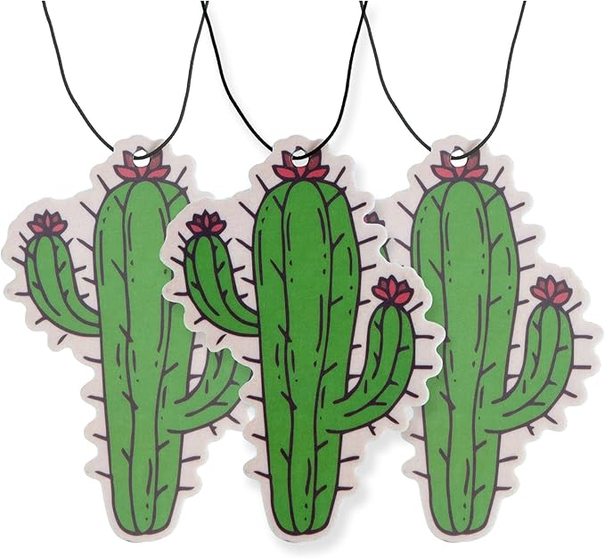 Fresh Fresheners Cute Funny Car Air Fresheners 4 Pack Scented With Premium Oils (Cactus)