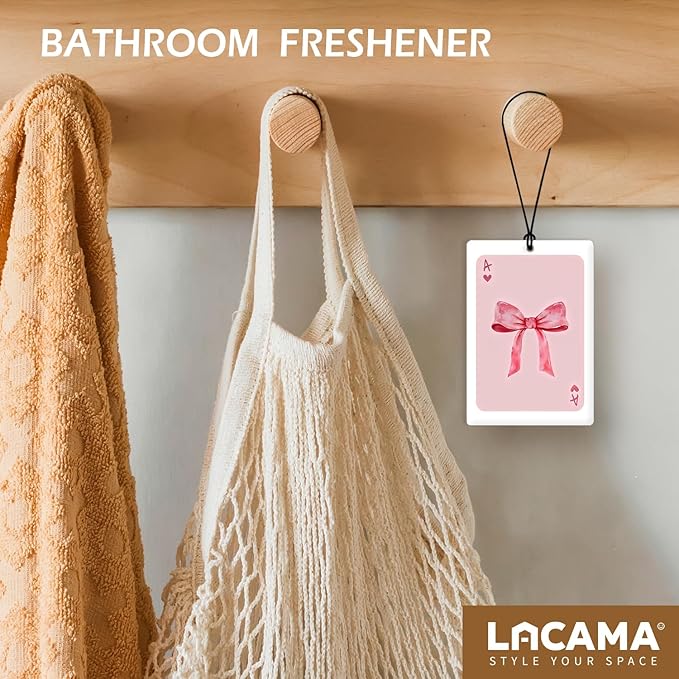 Lacama Pink Bow Christian Car Air Freshener 3Pcs, Preppy Faith over Fear God Says You Are Cars Scents Air Freshener for Women Girls Gifts, Christian Car Accessories Interior Mirror Decor Hanging