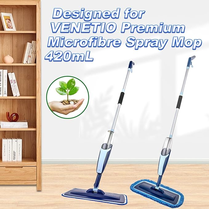 VENETIO Premium Spray Mop Refills - 14.2oz / 420mL Replacement Bottle, Leak Free Refillable Bottle for Floor Cleaning, Pack of 1