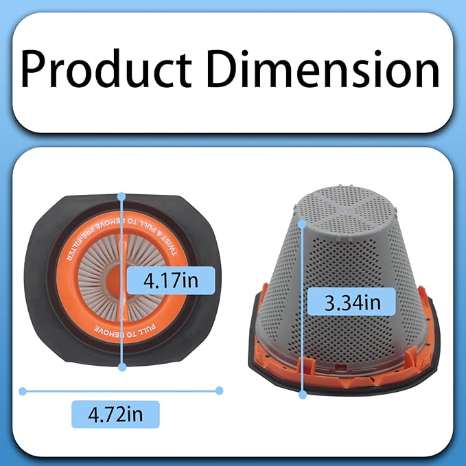 2 Pack HEPA Filter Compatible with BLACK+DECKER 20V MAX POWERCONNECT Handheld Vacuum Models BCHV001C1, BCHV001B, Fits CRAFTSMAN V20 Cordless Hand Vac CMCVH001B,Compare to Part #N900287