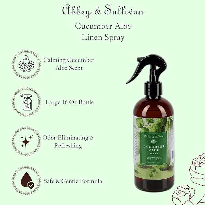 Abbey & Sullivan Linen Spray, Cucumber Aloe, 16 oz.