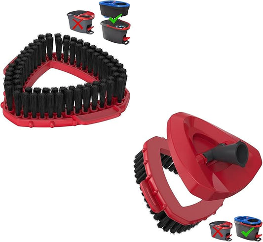Scrub Brush Head + Scrub Brush Head with Mop Base, Compatible with Ocedar Spin Mop 2 Tank System