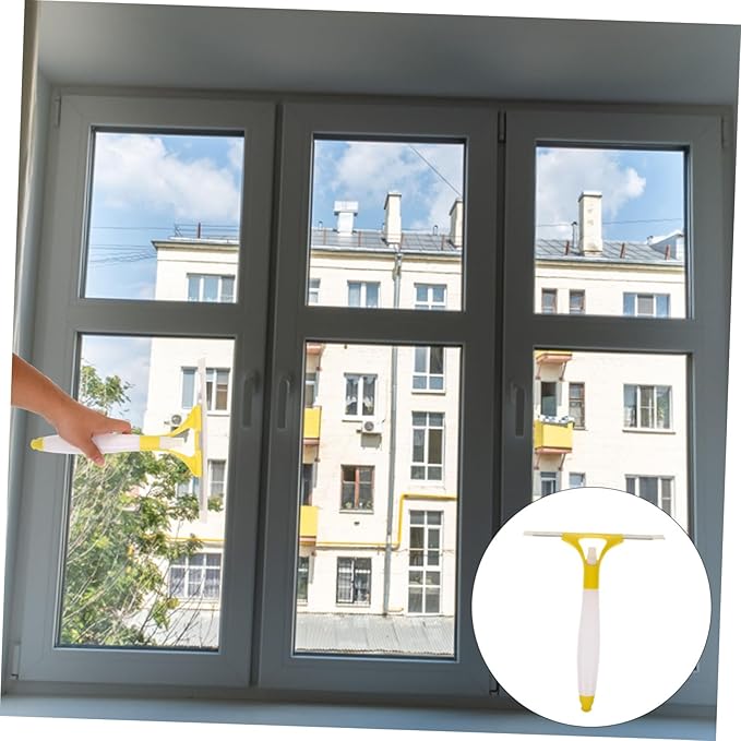 Microfiber Window Squeegee Cleaner Spray Mop for Glass Cleaning Shower Scrubber and Squeegee Kit Random Color