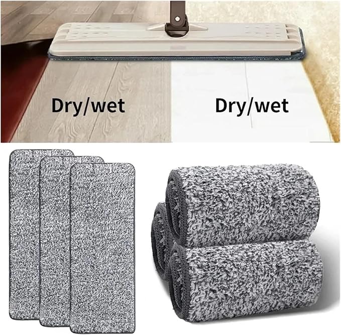 6/1PCS Replacement Microfiber Mop Pads Household Washable Spray Mop Cloth Household Portable Mop Head Cleaning Cloth Pad 33x12cm(2pcs)