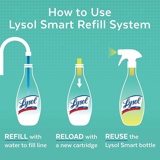 Lysol Smart Refill Cartridges, 4 x 0.195FL.OZ (5.76mL) (Pack of 4) Fresh Waterfall