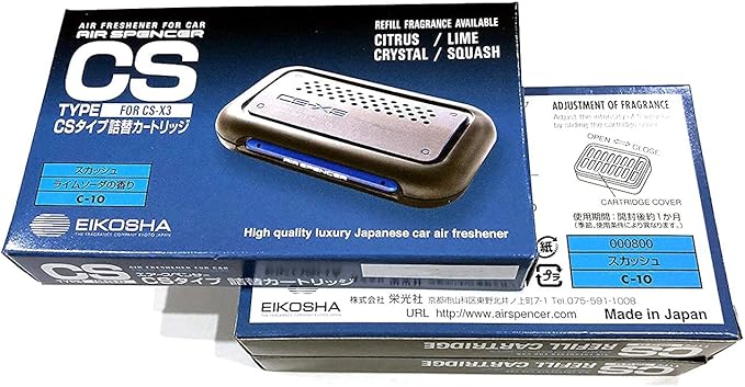 CS-X3 CSX3 Squash Air Spencer Freshener 2 Unit Cases (H4) & 2 Refills (C-10) Eikosha Japan Car Freshener